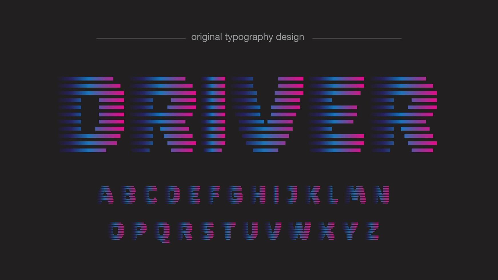 tipografia de linhas futuristas de gradiente azul roxo neon vetor