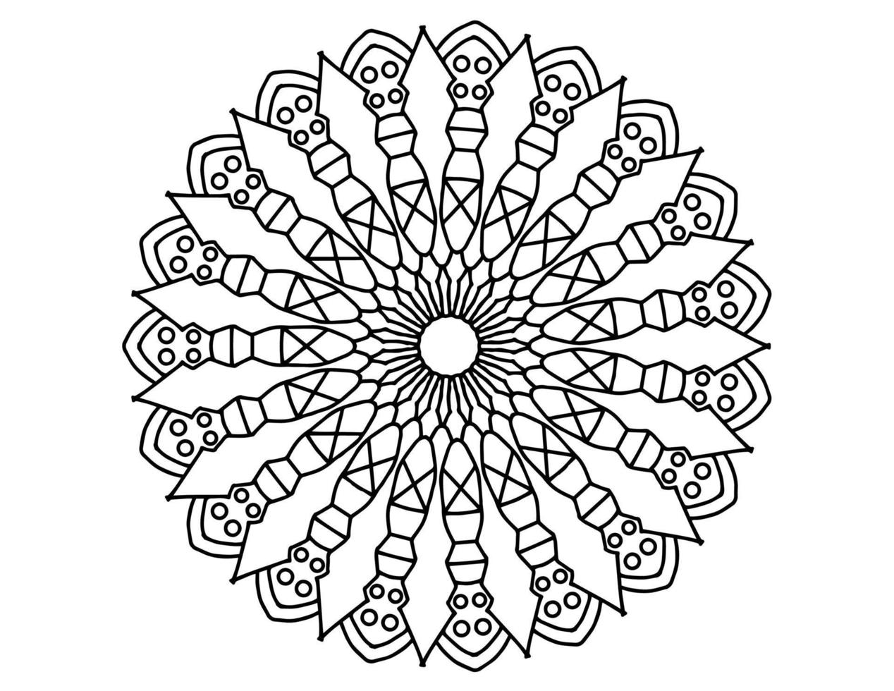 mandala arte preto e branco, página para colorir, decoração, vetor