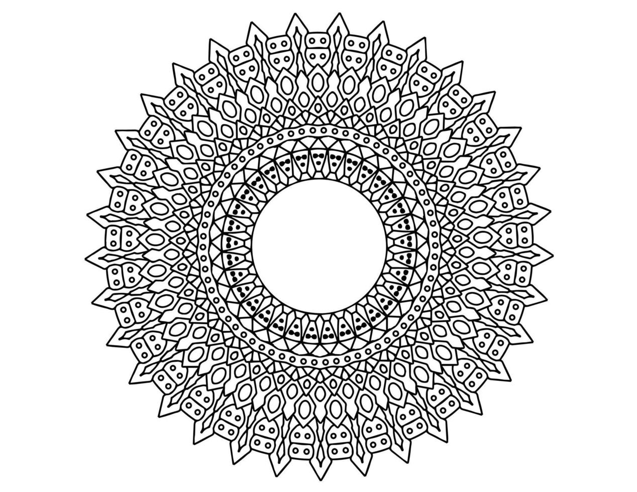 mandala arte preto e branco, página para colorir, decoração, vetor