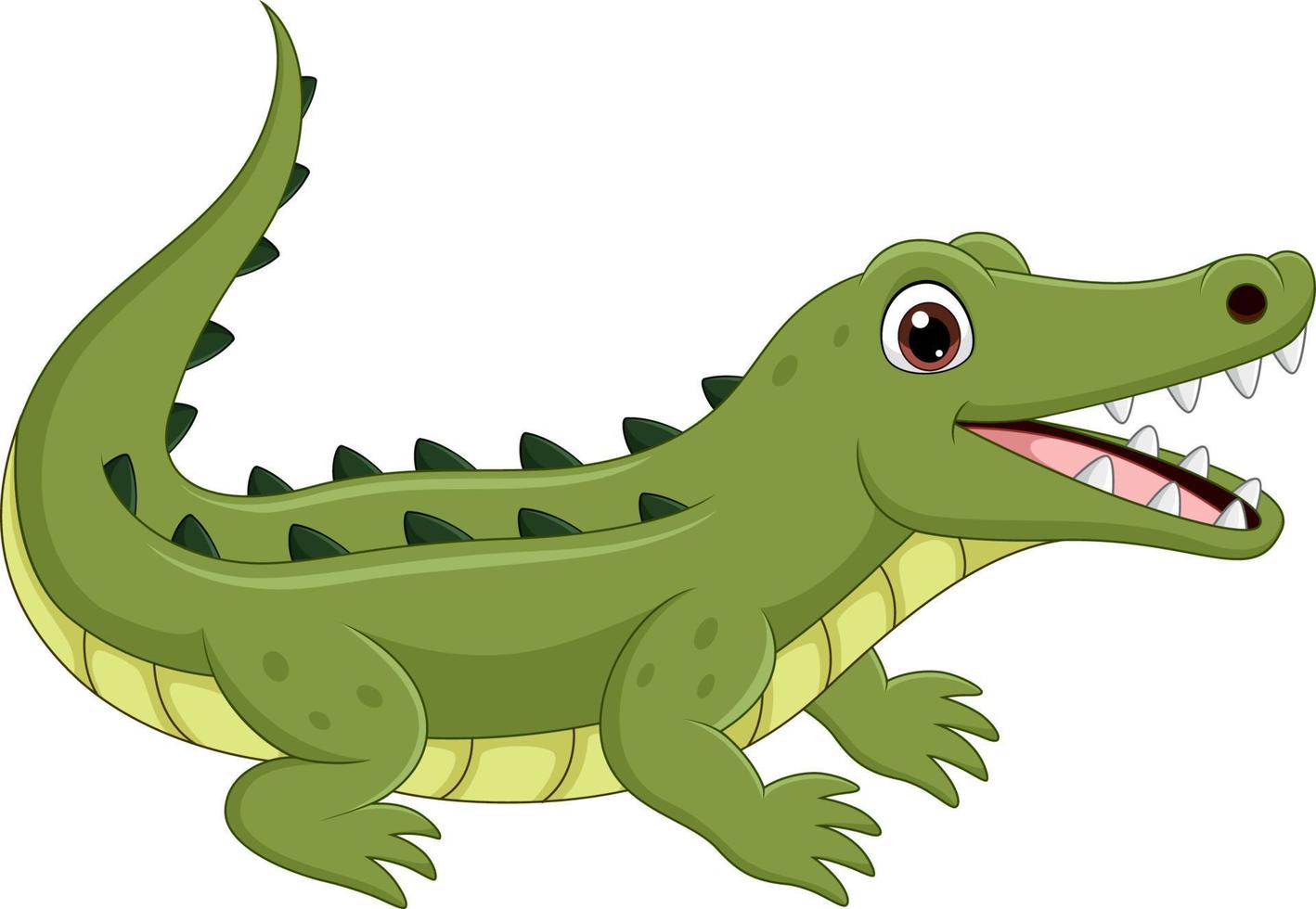 crocodilo de desenho animado isolado no fundo branco vetor