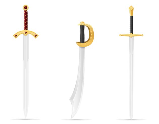 ilustração de vetor estoque medieval de espada de batalha
