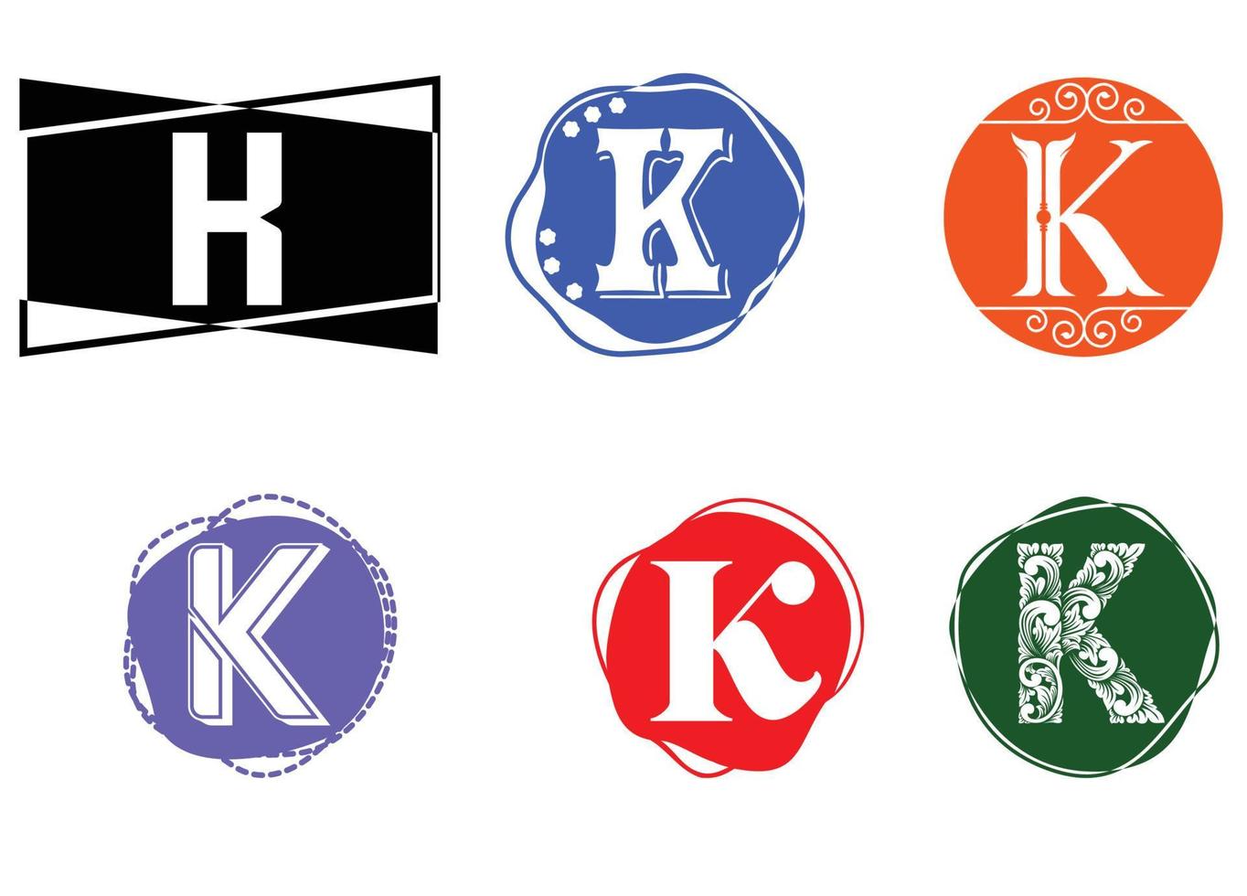 logotipo da letra k e modelo de design de ícone vetor