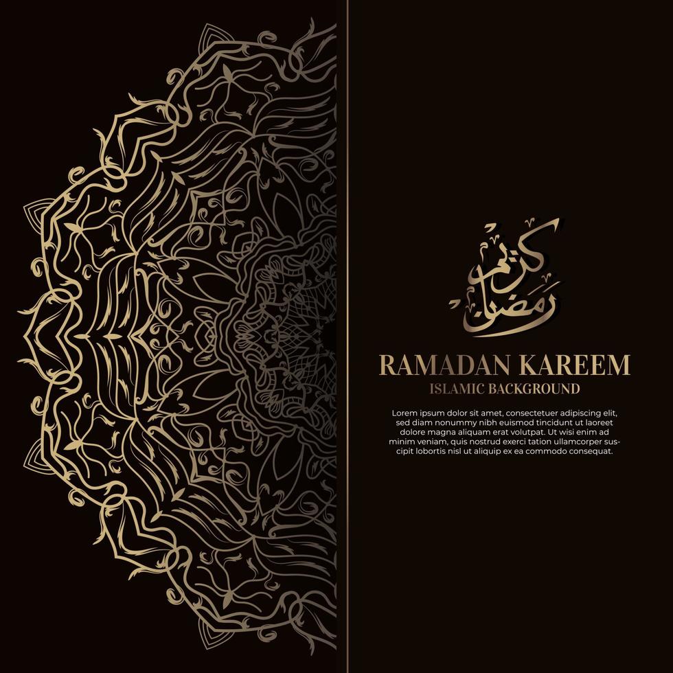 ramadan kareem. projeto de fundo islâmico com caligrafia árabe e mandala de ornamento. vetor