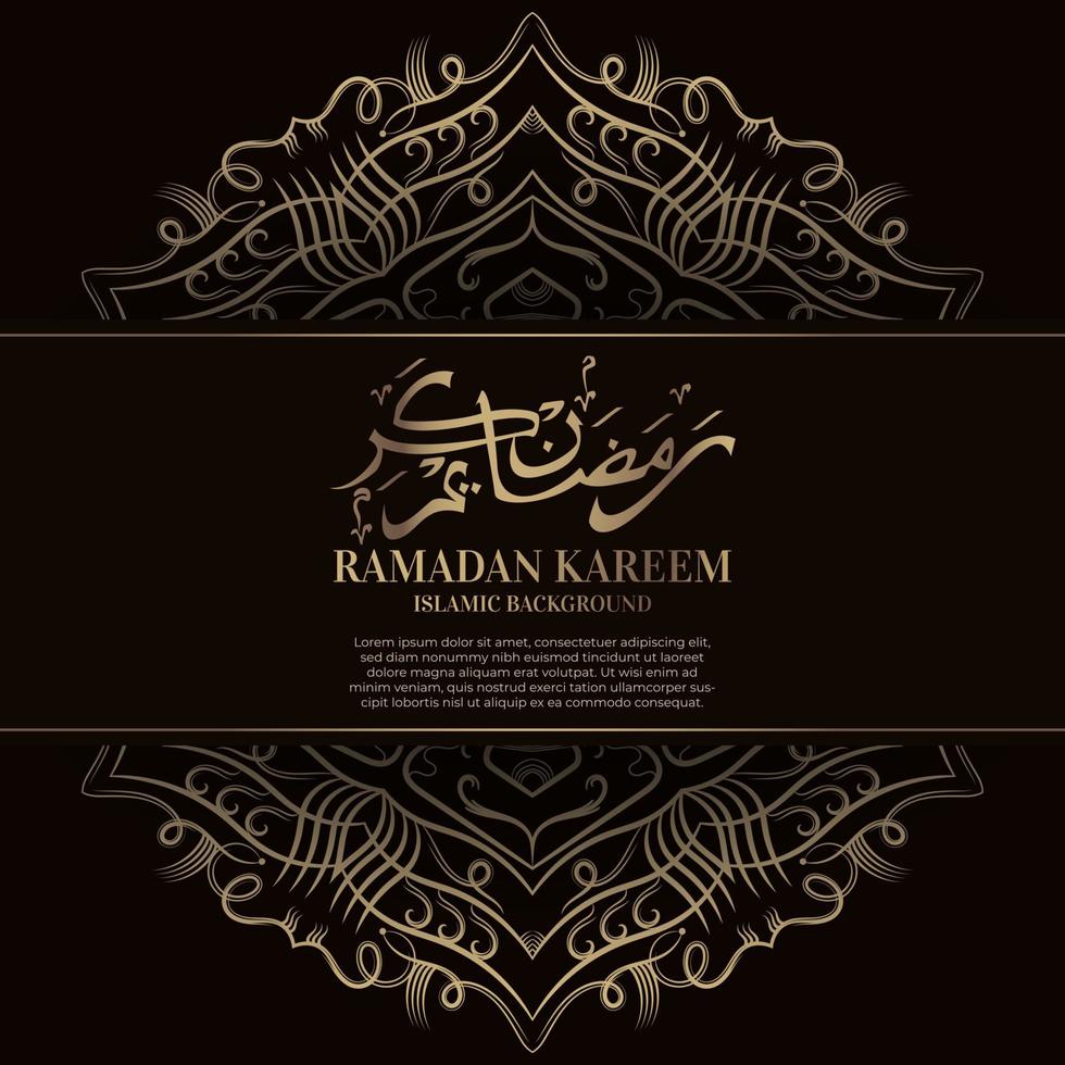 ramadan kareem. projeto de fundo islâmico com caligrafia árabe e mandala de ornamento. vetor