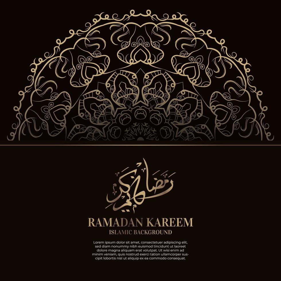 ramadan kareem. projeto de fundo islâmico com caligrafia árabe e mandala de ornamento. vetor