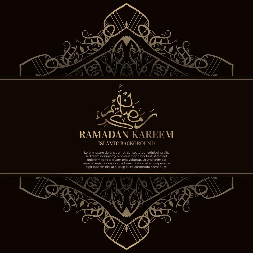 ramadan kareem. projeto de fundo islâmico com caligrafia árabe e mandala de ornamento. vetor