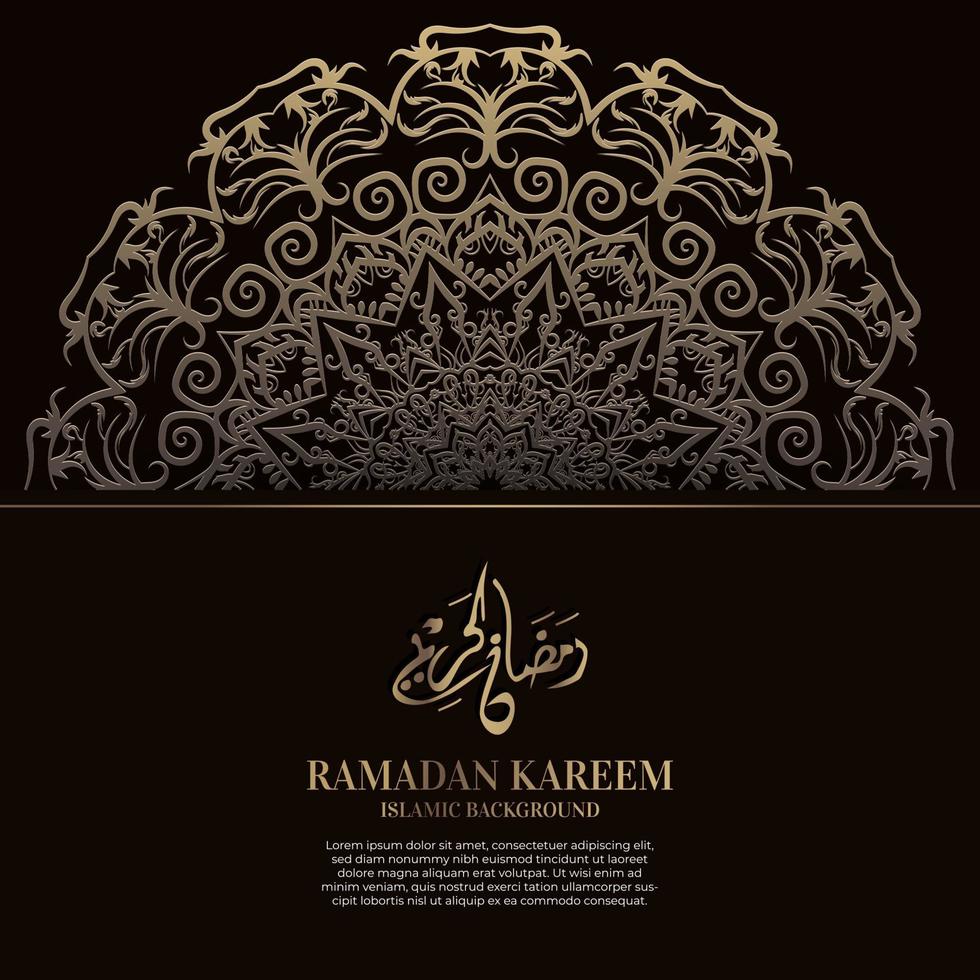 ramadan kareem. projeto de fundo islâmico com caligrafia árabe e mandala de ornamento. vetor