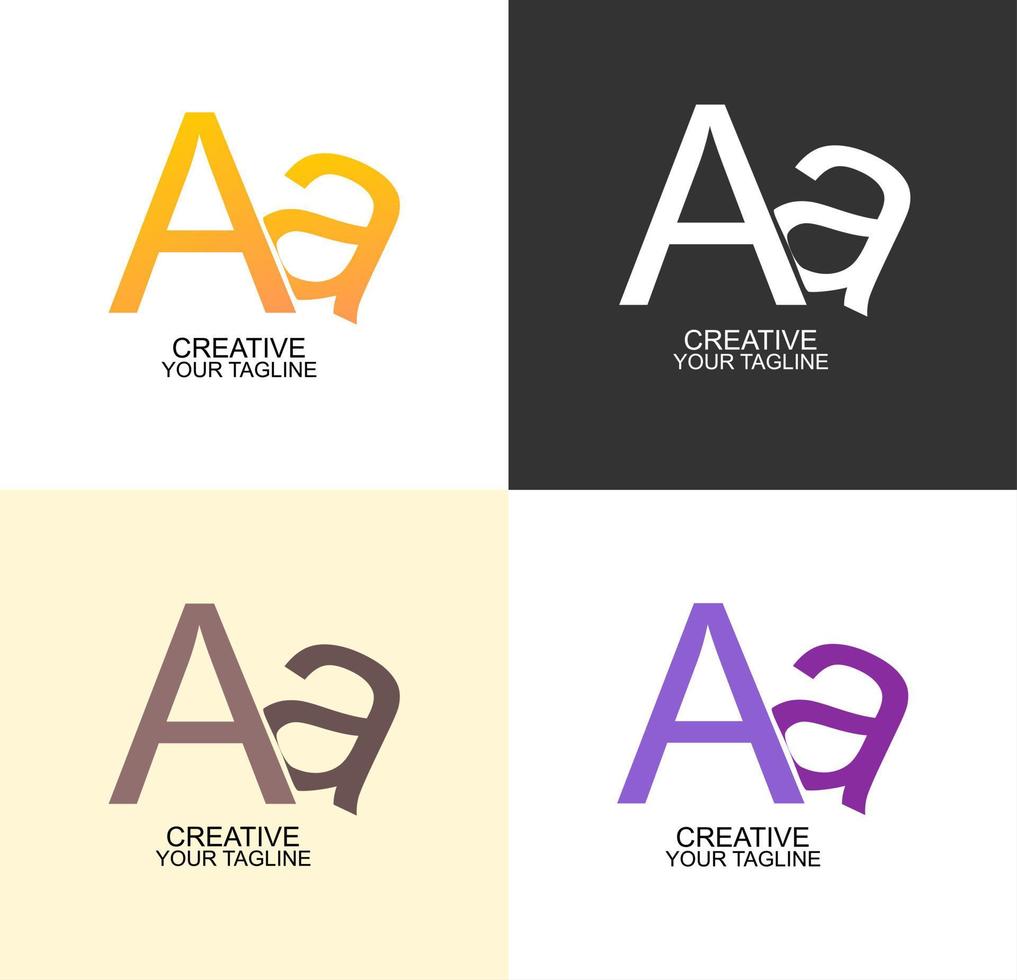 conjunto de design elegante de logotipo monograma ligado a letra aa, logotipo da marca, logotipo corporativo, logotipo comercial vetor