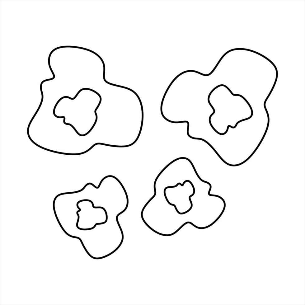 ilustração em vetor preto e branco de grânulos de pipoca para livro de colorir e rabiscos