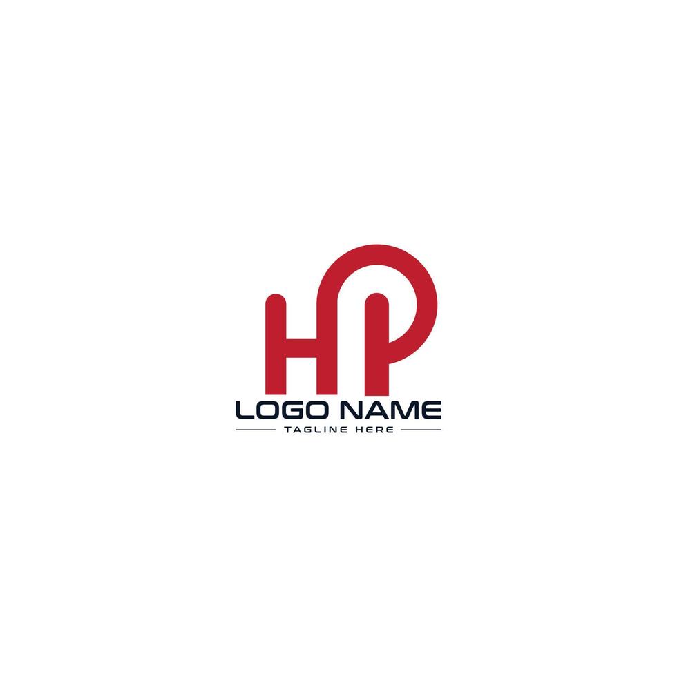 modelo de vetor de design moderno de monograma de logotipo hp