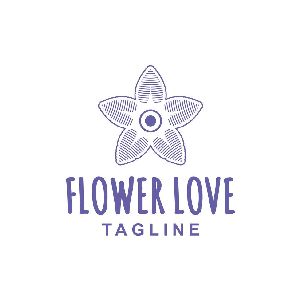 logotipo de design de linha de folha circular estilo floral vetor
