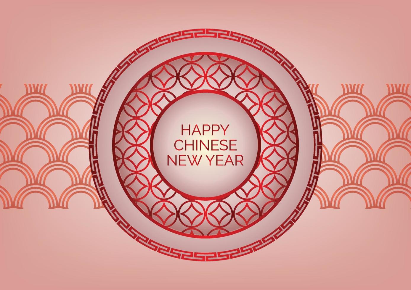 design de banner de ano novo chinês para site online fundo rosa e vermelho vetor