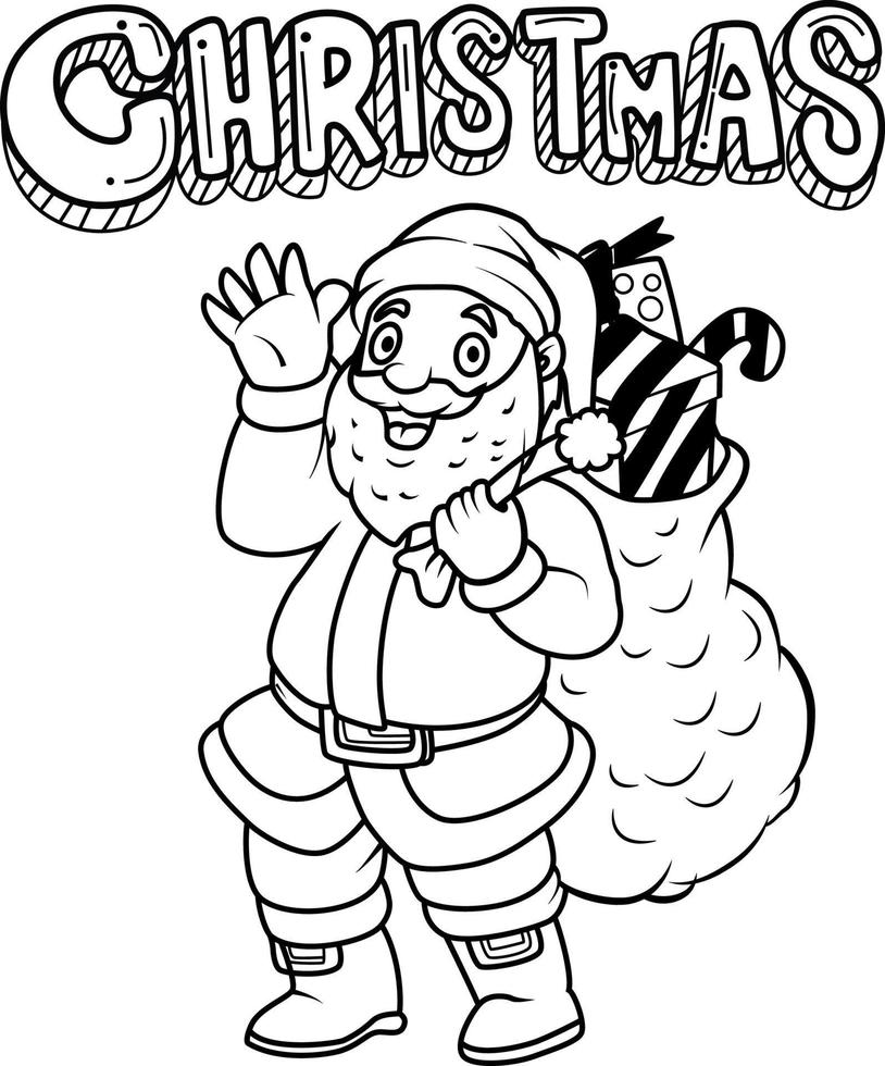 papai noel em vetor de doodle estilizado zentangle