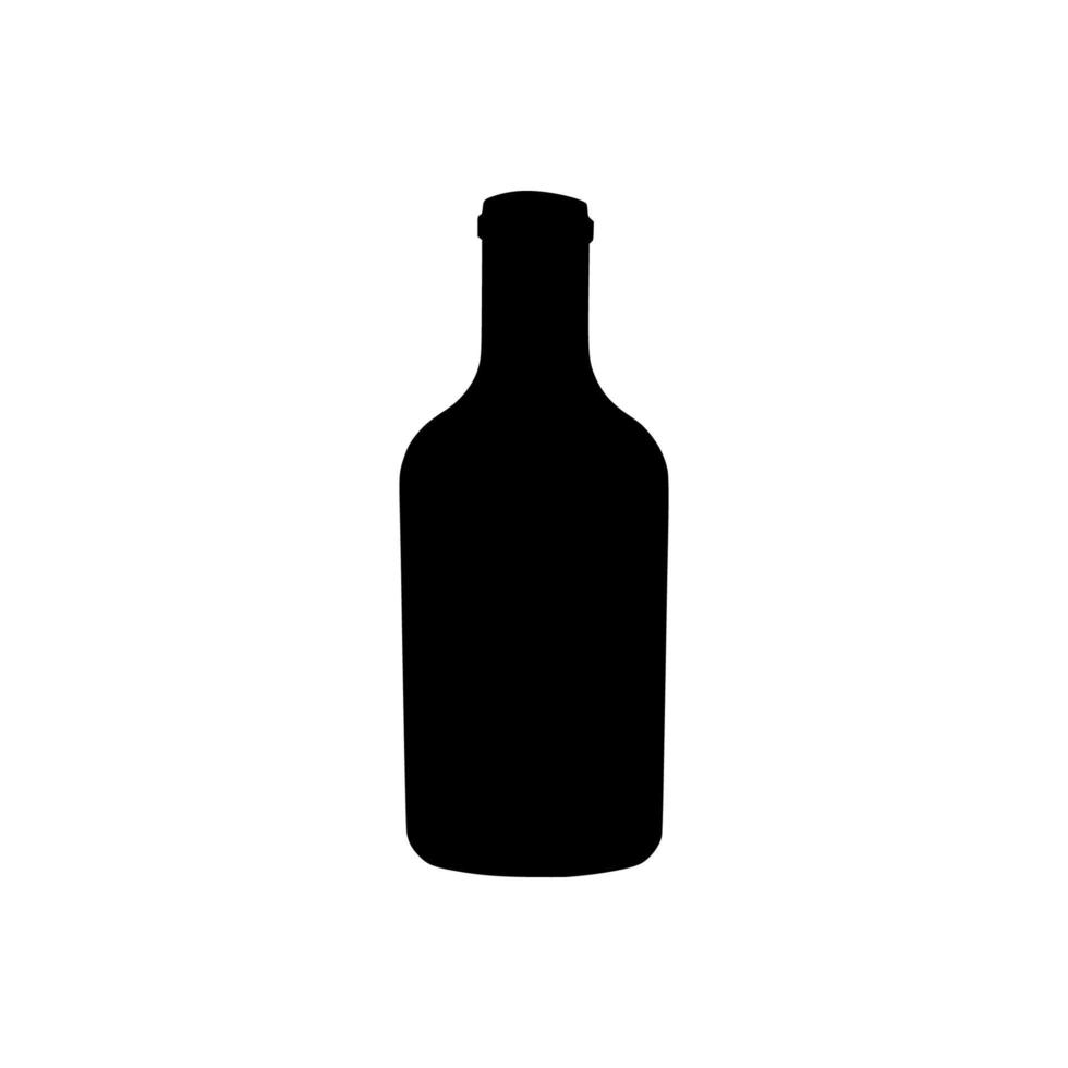 ícone de silhueta de garrafa de vinho. elemento de forma de bebida alcoólica. ilustração vetorial isolada no fundo branco vetor