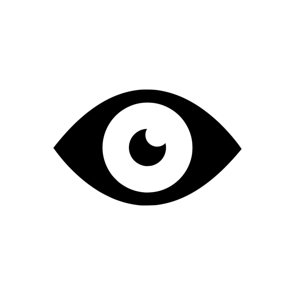 sinal de ícone de olho plano. design de logotipo de ilustração vetor
