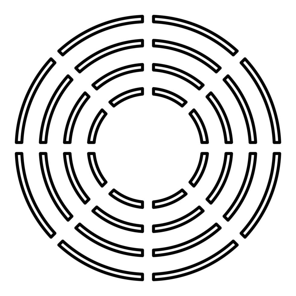 tipo de símbolo de aquecedor cerâmico superfícies de cozimento sinal utensílio painel de destino ícone contorno contorno de cor preta ilustração vetorial imagem de estilo plano vetor