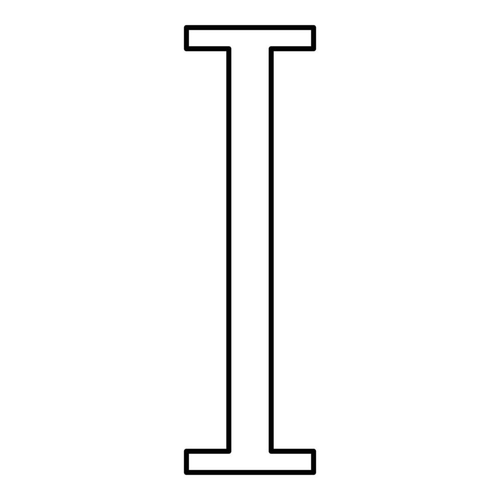 iota símbolo grego letra maiúscula fonte ícone contorno ilustração vetorial de cor preta imagem de estilo plano vetor