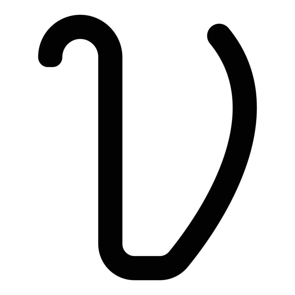 upsilon símbolo grego letra minúscula ícone de fonte ilustração vetorial de cor preta imagem de estilo plano vetor