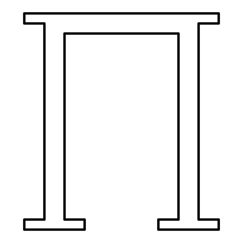 pi símbolo grego letra maiúscula fonte ícone contorno cor preta ilustração vetorial imagem de estilo plano vetor