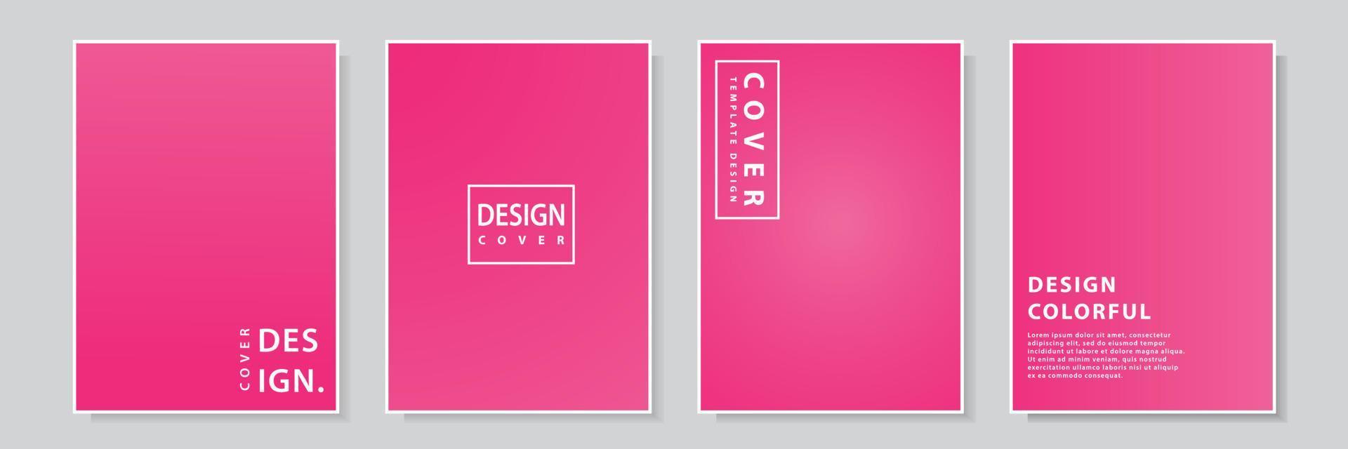 modelo de capa com estilo de gradação de cor rosa, design de vetor de coleção definida