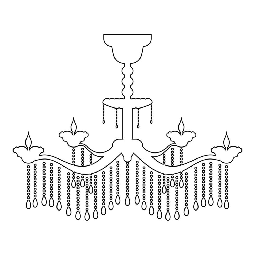 ícone de candelabro contorno ilustração de vetor de cor preta imagem de estilo simples