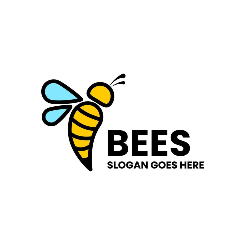 logotipo com formato de abelha voltado para o lado vetor
