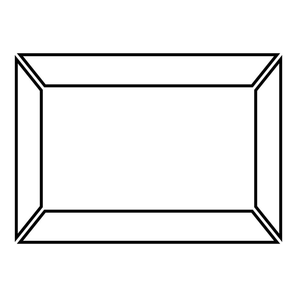 moldura de imagem contorno de ícone de forma quadrada ilustração vetorial de cor preta imagem de estilo plano vetor