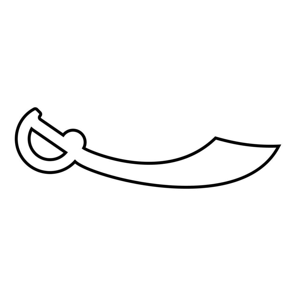 ícone de cutelo de sabre pirata contorno ilustração vetorial de cor preta imagem de estilo plano vetor