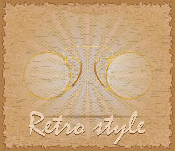 estilo retro cartaz velho óculos pince-nez vector illustration