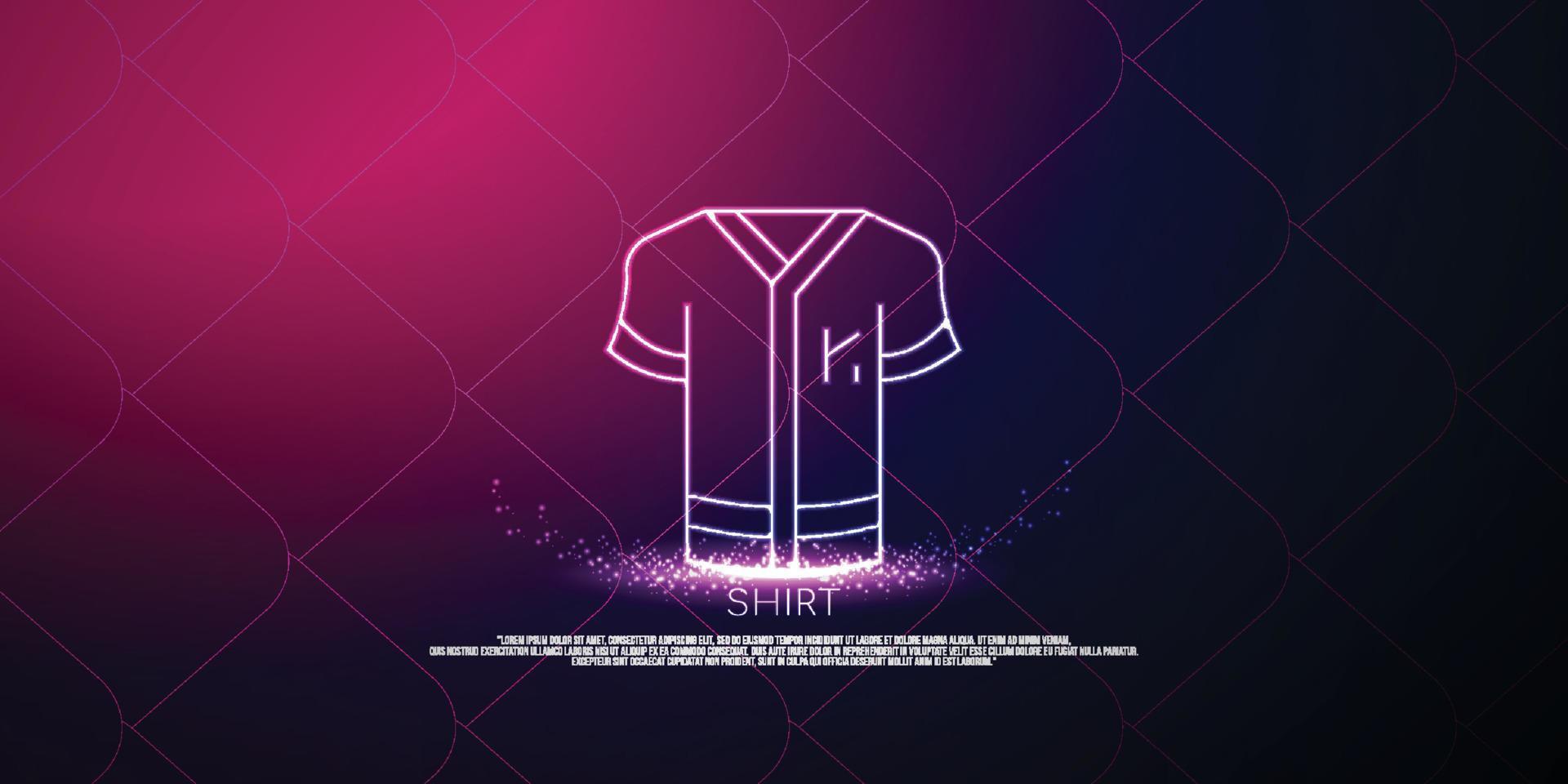 conceito digital de camisa, design de estilo de partícula. estrutura de conexão leve wireframe, banner, logotipo, etiqueta e pôster, ilustração vetorial vetor