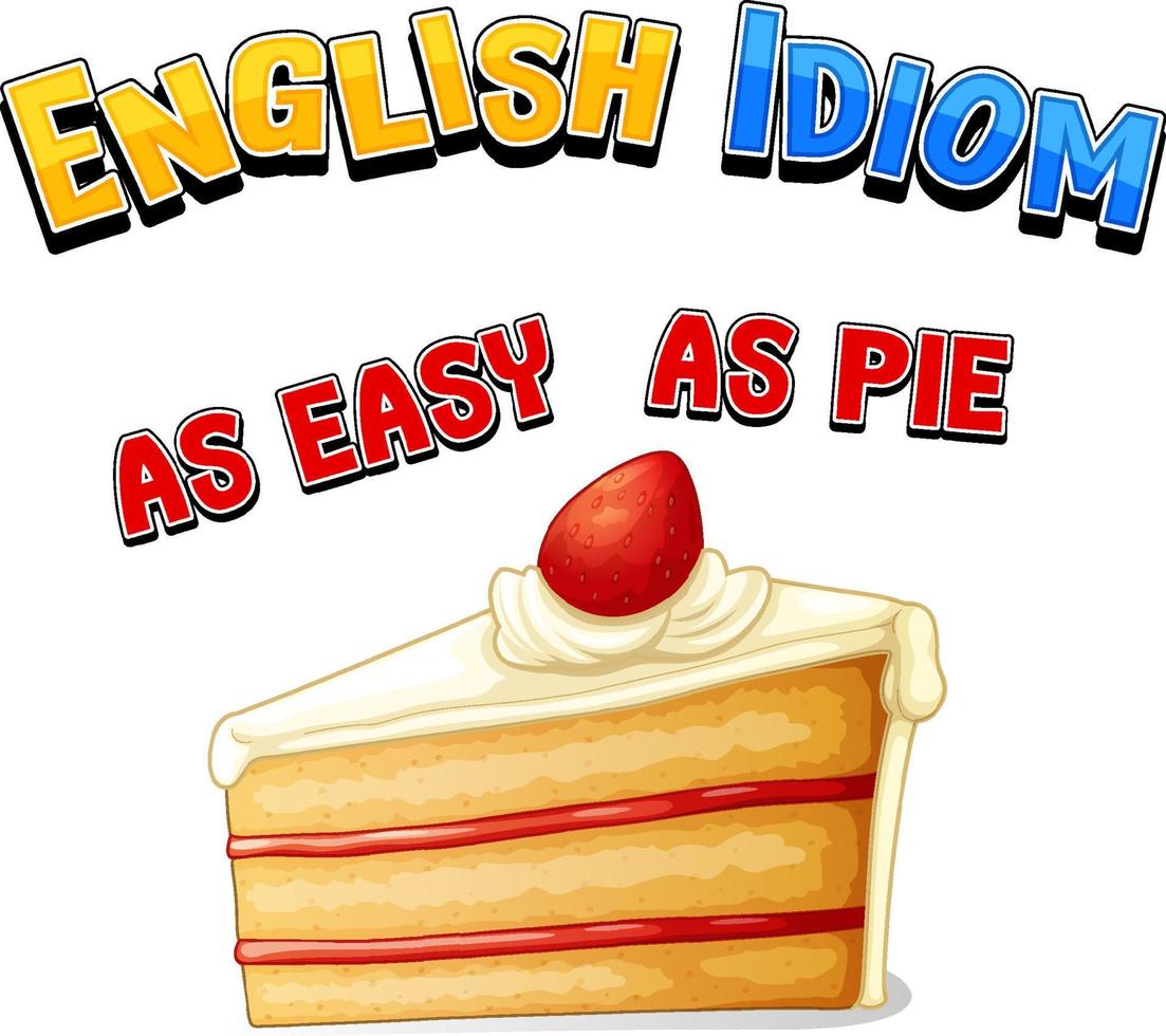 idioma inglês com tão fácil quanto uma torta vetor