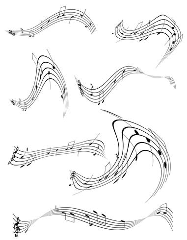 ilustração em vetor abstrato notas musicais