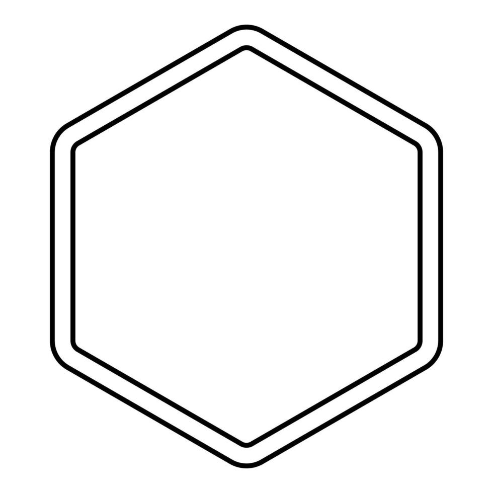 ícone de elemento de forma hexagonal contorno ilustração vetorial de cor preta imagem de estilo simples vetor