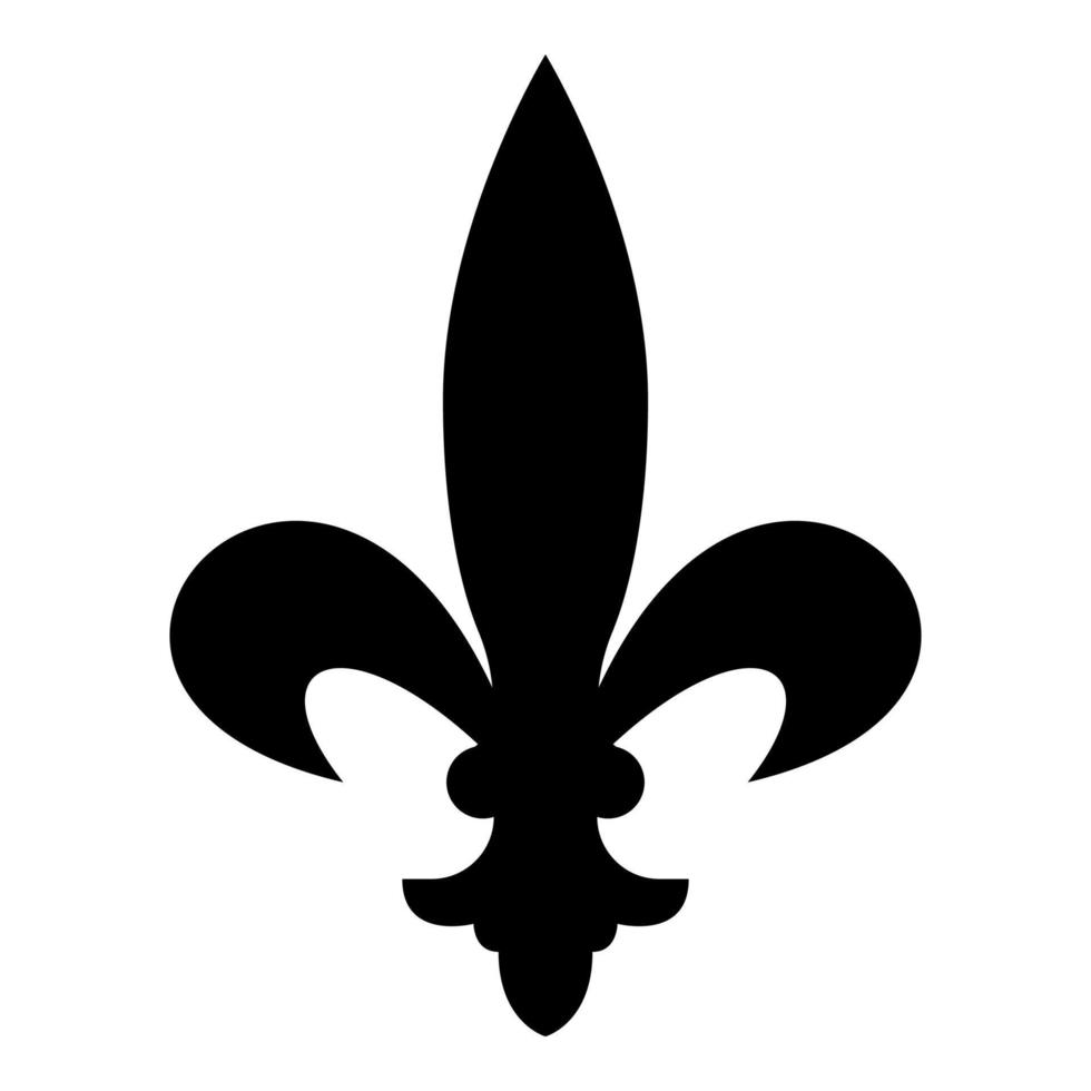símbolo heráldico heráldica símbolo liliya flor-de-lis real heráldica francesa ícone do estilo ilustração vetorial de cor preta imagem de estilo plano vetor