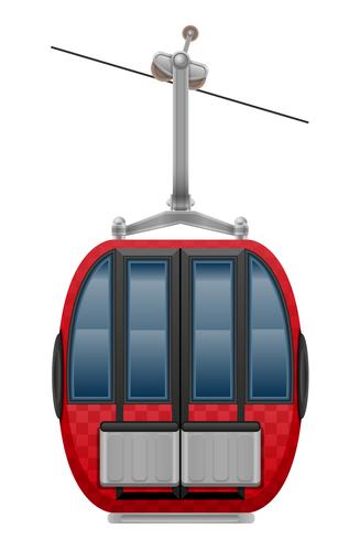 ilustração em vetor de teleférico de esqui de cabine
