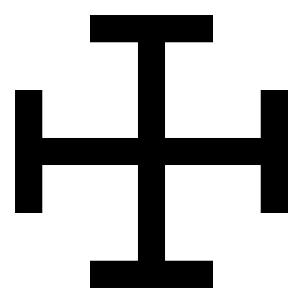 forca cruzada semelhante à cabeça traseira monograma cruz religiosa ícone de cruz religiosa ilustração vetorial de cor preta imagem de estilo plano vetor