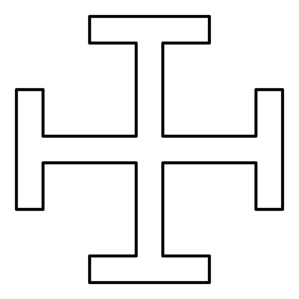 patíbulo cruzado semelhante a monograma cruzado traseiro vetor