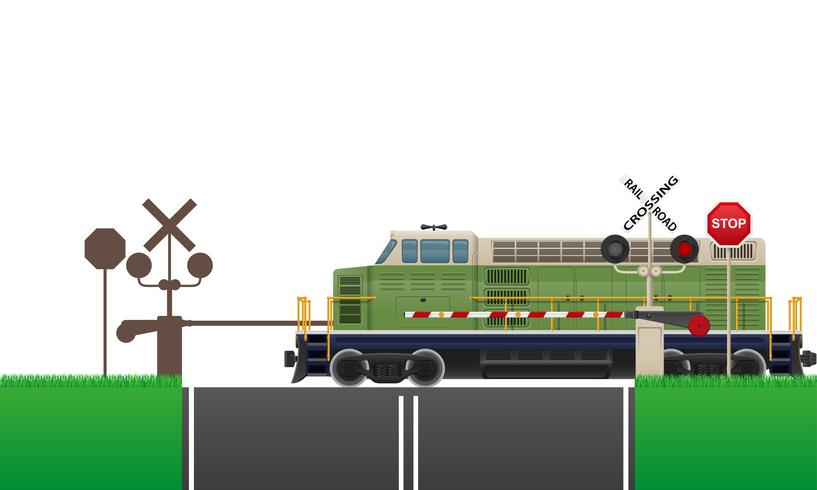 ilustração vetorial de cruzamento de ferrovia vetor