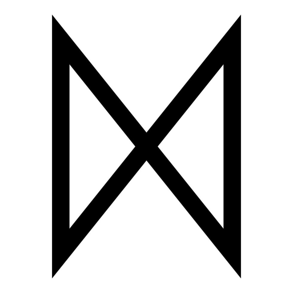 dagaz runa amanhecer símbolo ícone cor preta ilustração vetorial imagem de estilo plano vetor