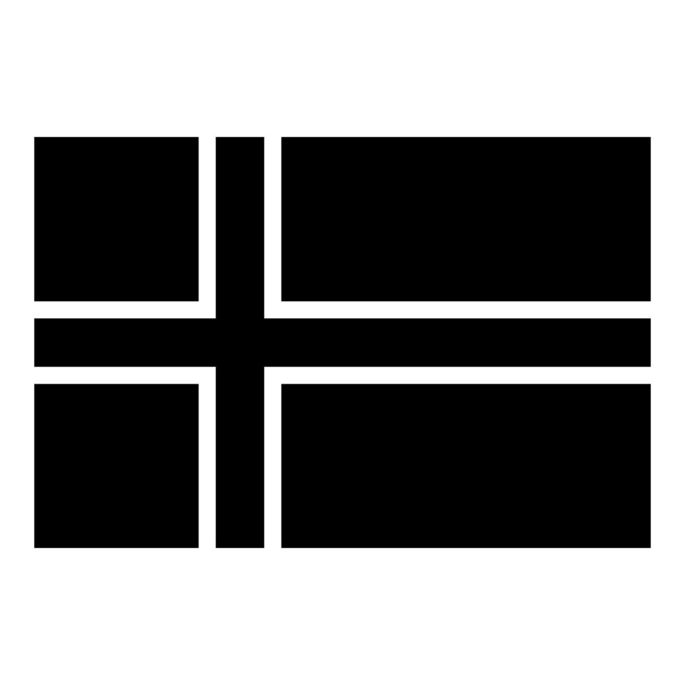 bandeira da noruega ícone preto cor ilustração vetorial imagem de estilo simples vetor