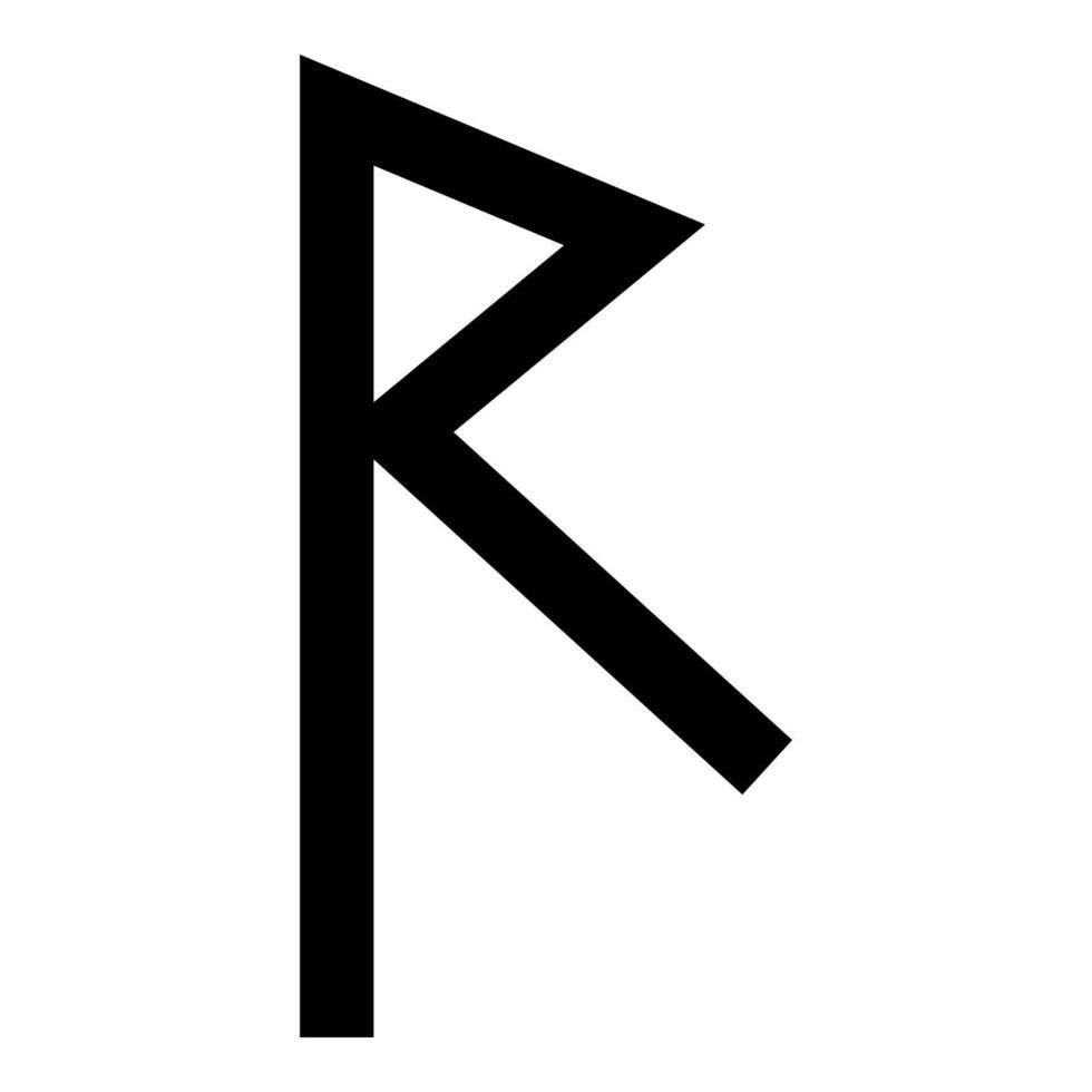 raido rune raid símbolo estrada ícone ilustração vetorial de cor preta imagem de estilo plano vetor