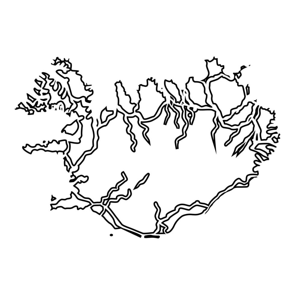 mapa do vetor de cor preta do ícone da islândia