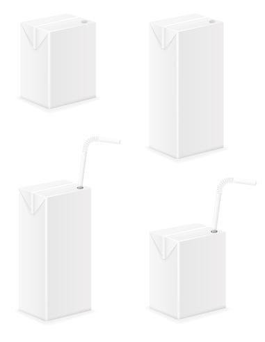 pacote branco com ilustração vetorial de suco vetor