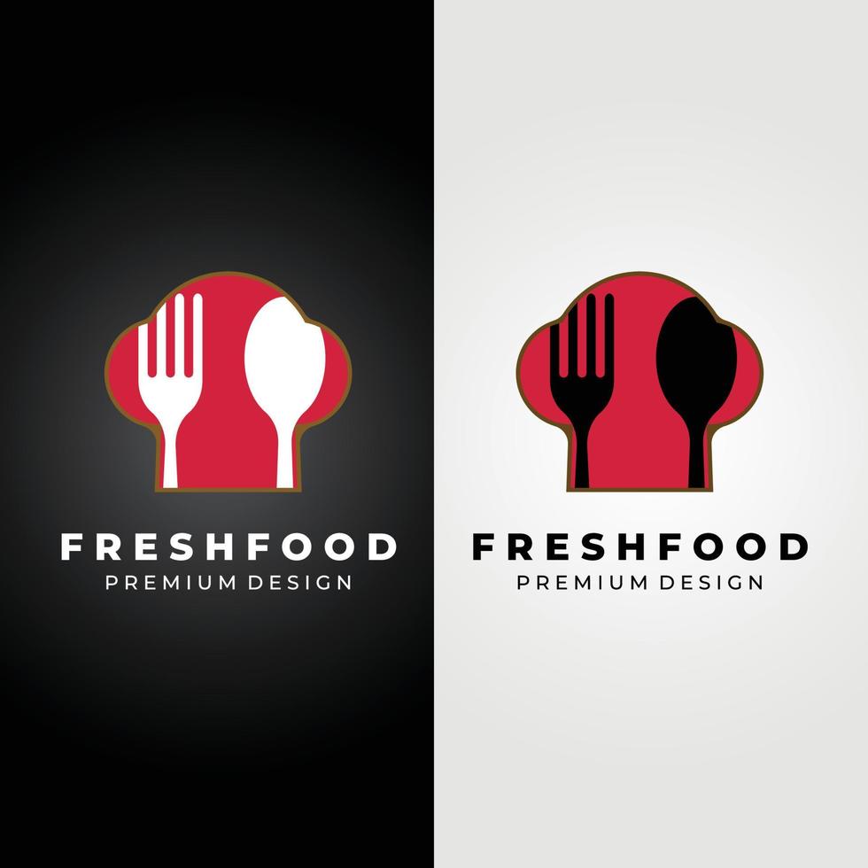 logotipo simples de restaurante, café e padaria, símbolo memorável, ícone do chef, design de ilustração vetorial de logotipo moderno e moderno vetor