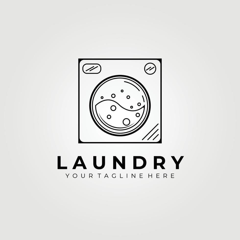 linha de lavanderia arte logotipo ilustração vetorial design gráfico vetor