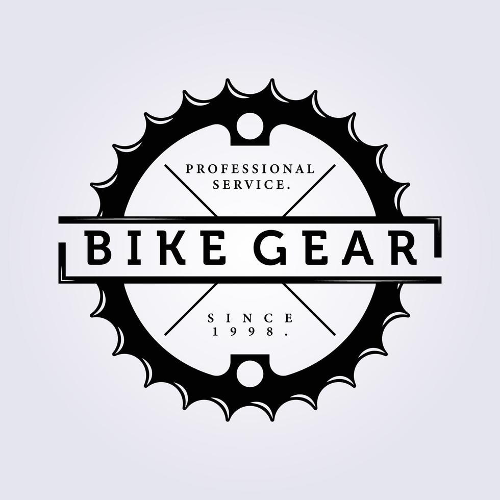 corrente de engrenagem de bicicleta logotipo de bicicleta ícone símbolo etiqueta sinal ilustração vetorial design, logotipo simples vintage vetor