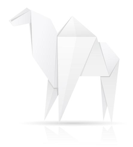 ilustração em vetor camelo papel origami