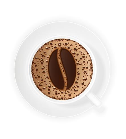 xícara de café crema e símbolo feijão vector illustration