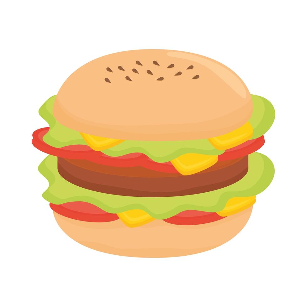 design de vetor de comida de hambúrguer isolado