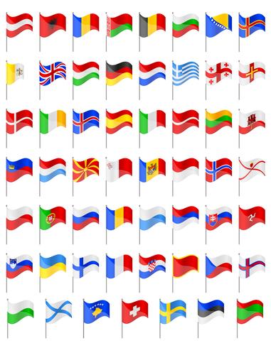 bandeiras de ilustração vetorial de países europeus vetor